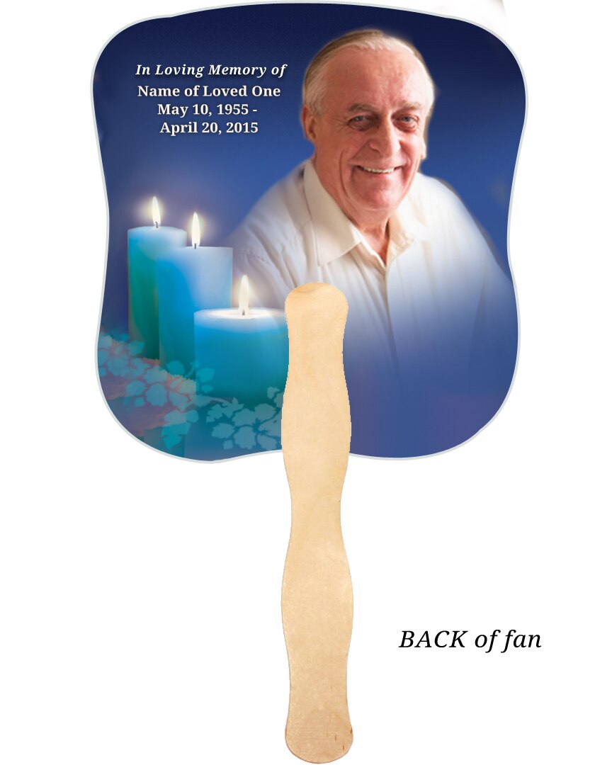 Enlighten Cardstock Memorial Fan With Wooden Handle (Pack of 10).