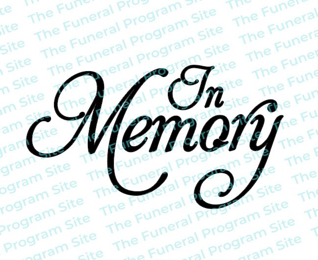 In Memory Funeral Program Title.