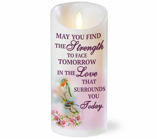 Strength For Today Dancing Wick LED Memorial Candle.