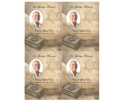 Jewish Small Memorial Card Template.