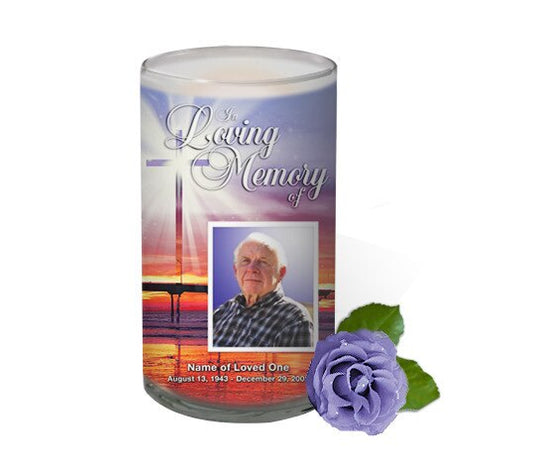 Glorify Personalized Glass Memorial Candle.