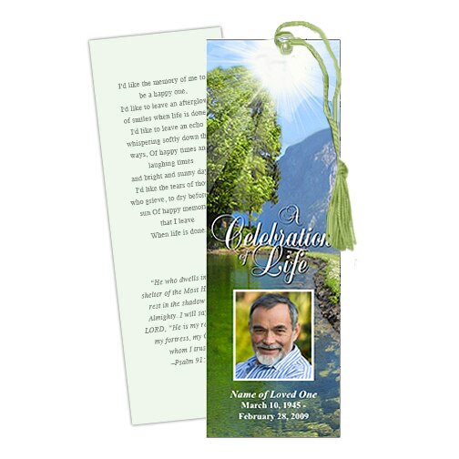 Reflection Memorial Bookmark Template.