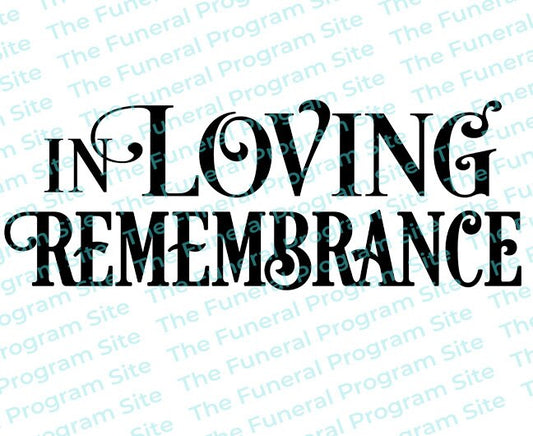 In Loving Remembrance Funeral Program Title.