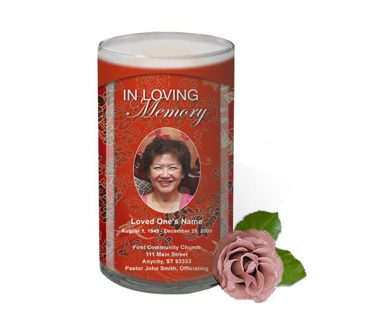 Dynasty Personalized Glass Memorial Candle.