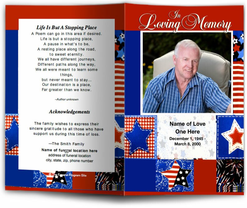 Americana Funeral Program Template.