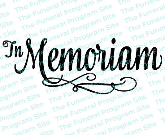 In Memoriam Program Title.