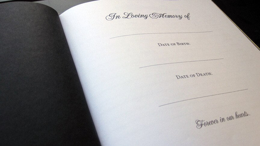 Rejoice Perfect Bind Memorial Funeral Guest Book.