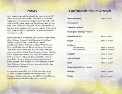 Lupus Funeral Program Template.
