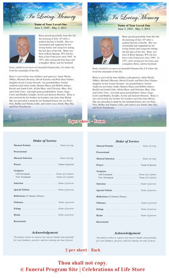 Destiny Funeral Flyer Template.