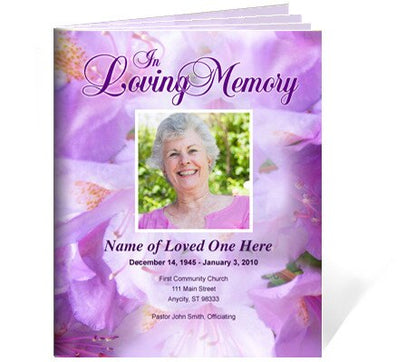 Lavender Funeral Booklet Template.