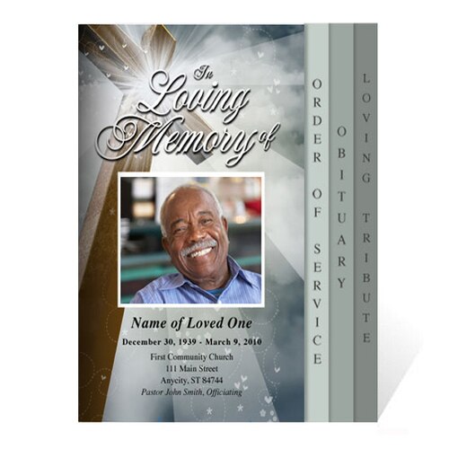 Eternal 8-Sided Graduated Funeral Program Template.