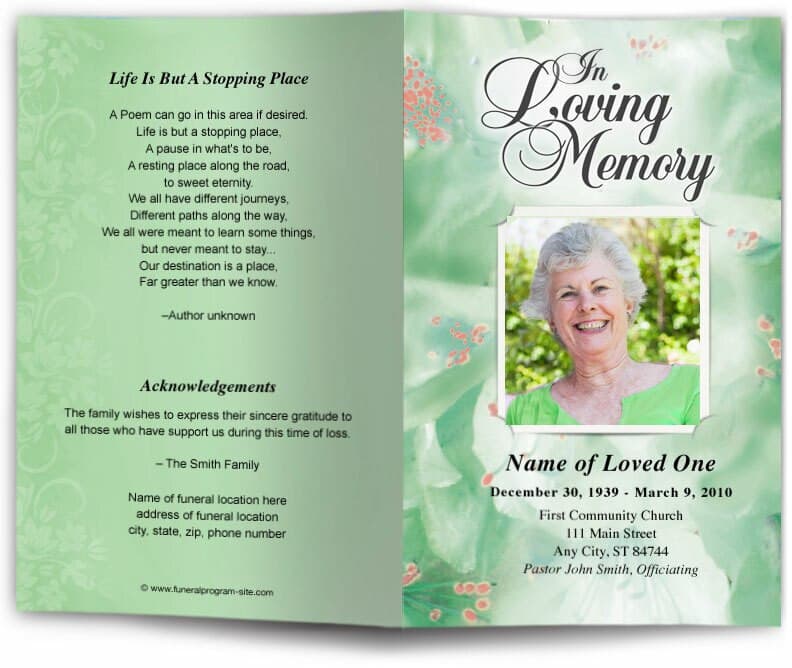 Lavender Funeral Program Template.