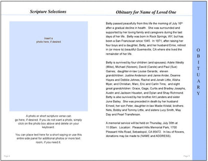 Destiny 8-Sided Graduated Funeral Program Template.