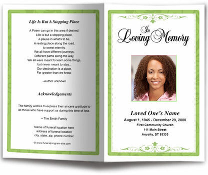 Fuschia Funeral Program Template.