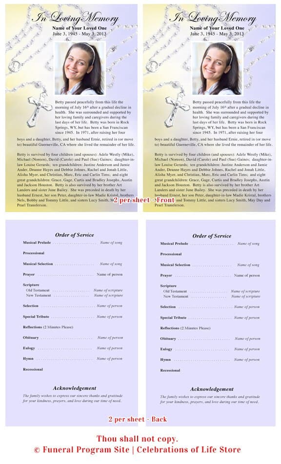 Beads Funeral Flyer Template.