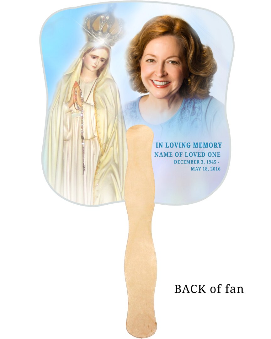 Blessed Cardstock Memorial Fan With Wooden Handle (Pack of 10).