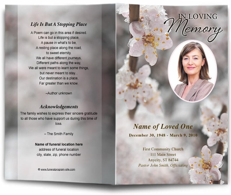 Winter Funeral Program Template.