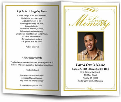 Madison Funeral Program Template.