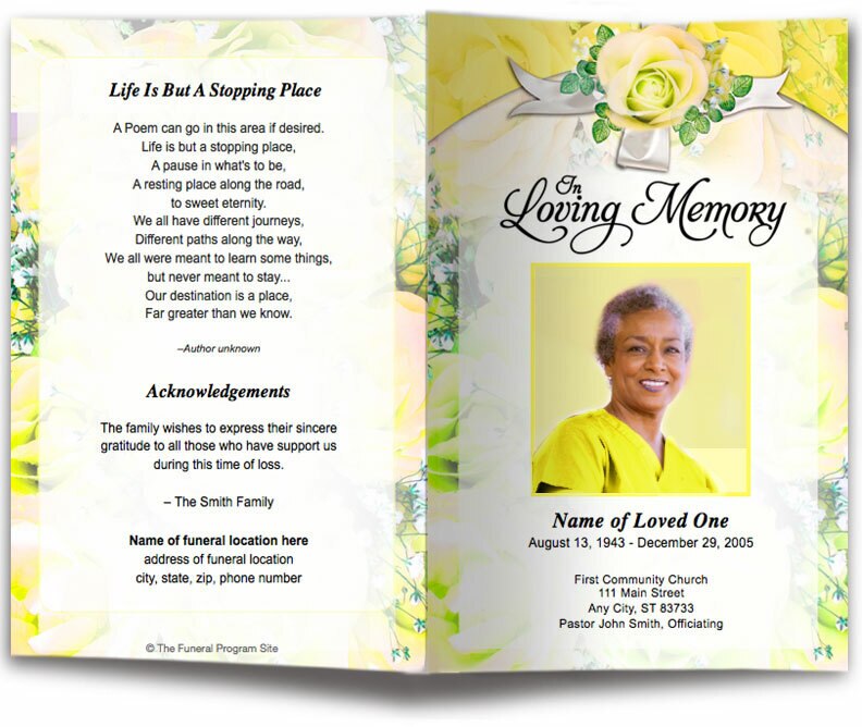 Precious Funeral Program Template.