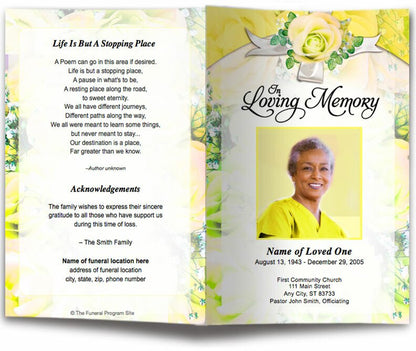 Precious Funeral Program Template.