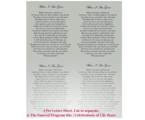 Charity Small Memorial Card Template.