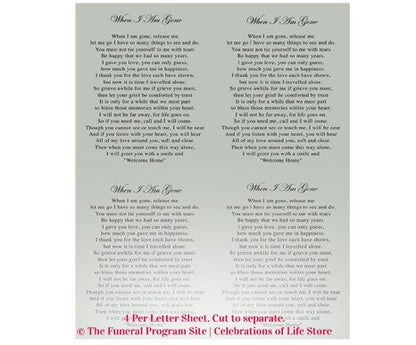 Charity Small Memorial Card Template.