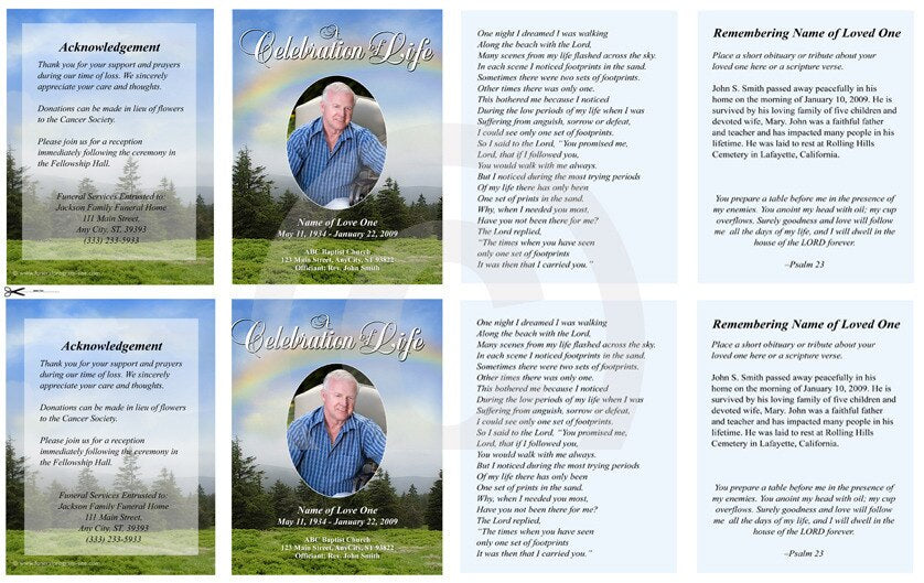 Promise Small Memorial Card Template.