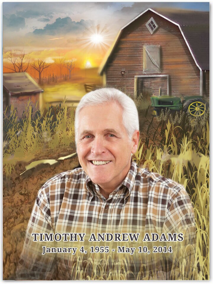 Barn Funeral Memorial Poster Portrait.