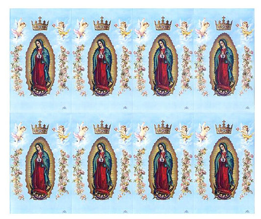 Lady of Guadalupe Catholic Mass Prayer Card Paper (Pack of 24).
