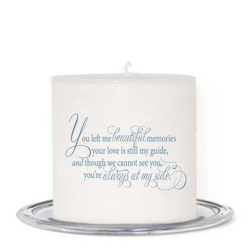 Blue Florals Small Personalized Wax Candle.