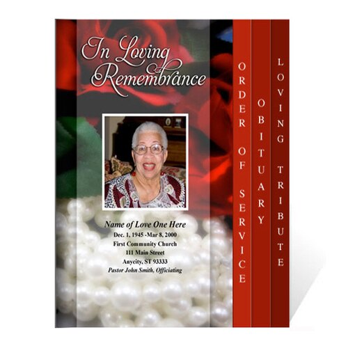 Elegance 8-Sided Graduated Funeral Program Template.