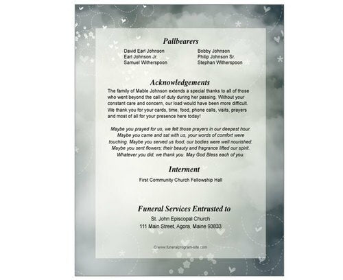 Eternal Small Memorial Card Template.
