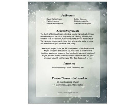 Eternal Small Memorial Card Template.