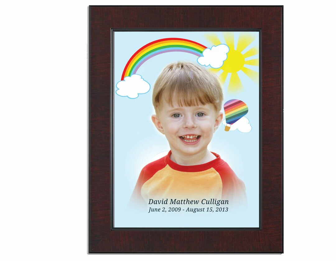 Bright Funeral Memorial Poster Portrait.