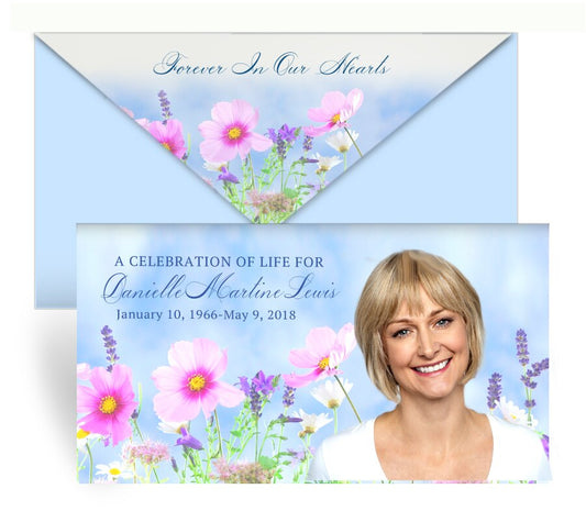 Wildflowers Envelope Fold Funeral Program Design & Print (Pack of 50).