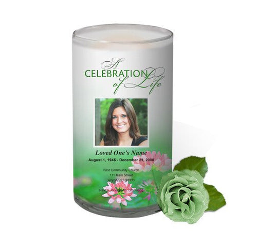 Ambrosia Personalized Glass Memorial Candle.
