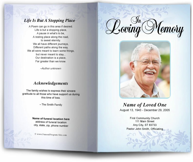 Ceasar Funeral Program Template.