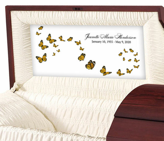 Butterflies Are Free Personalized Casket Panel Insert.