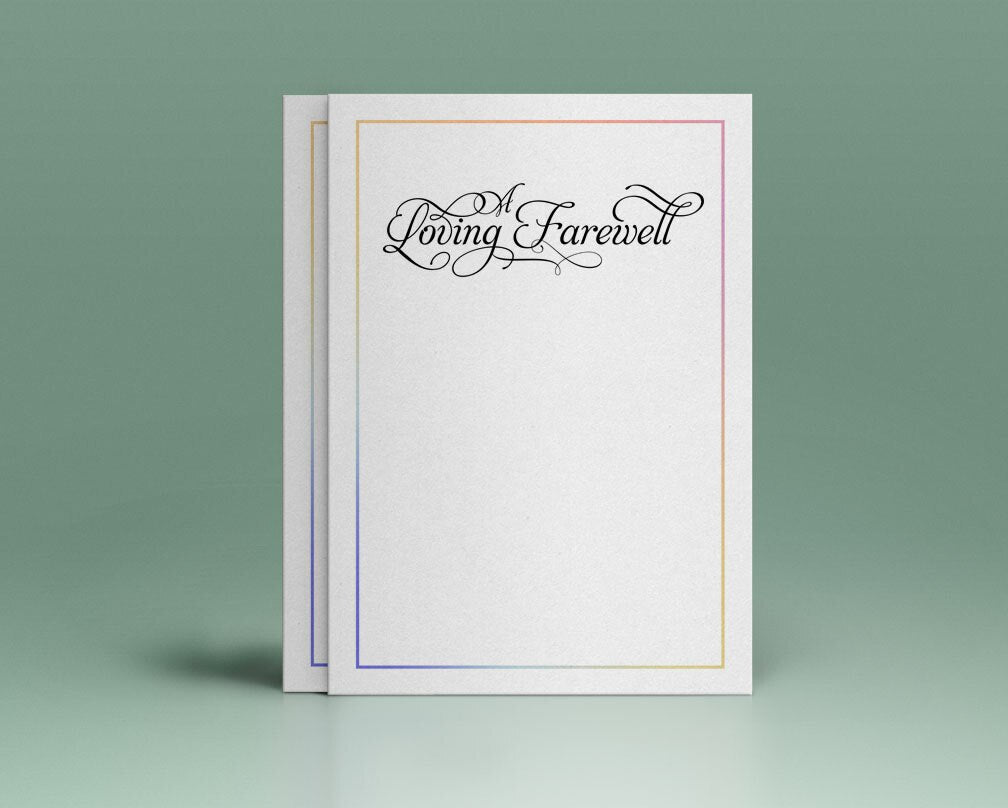 A Loving Farewell 2 Funeral Program Title.