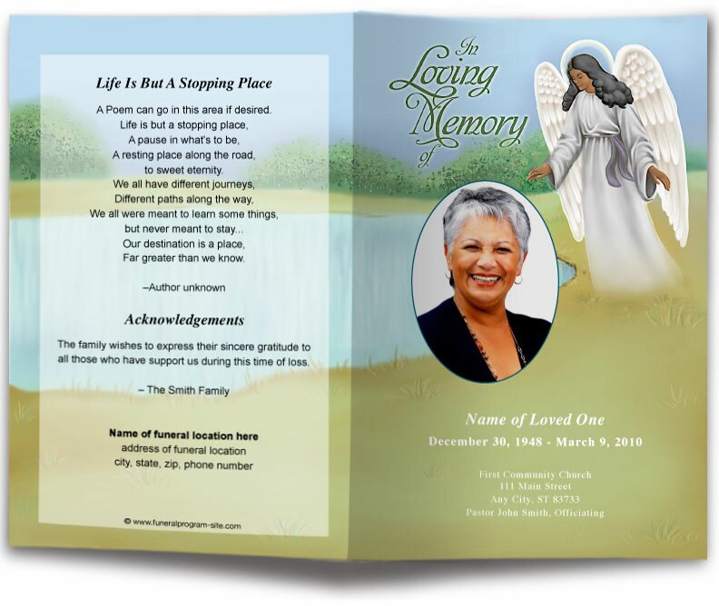 Eve Funeral Program Template (Light & Dark Skin).