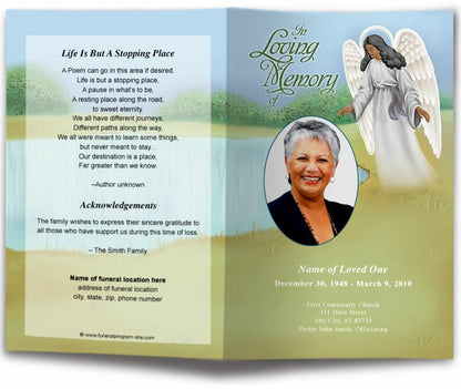 Eve Funeral Program Template (Light & Dark Skin).