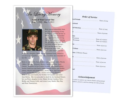 U.S. Flag Funeral Flyer Template.