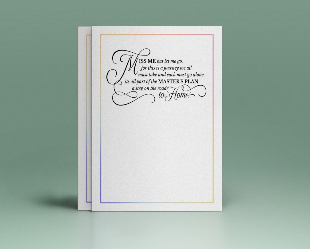 Miss Me But Let Me Go Funeral Poem Word Art Design Funeral Program Miss me but let me go funeral poem word art design funeral program