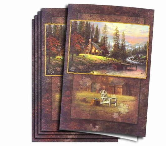 Thomas Kinkade Peaceful Retreat Funeral Paper (Pack of 25).