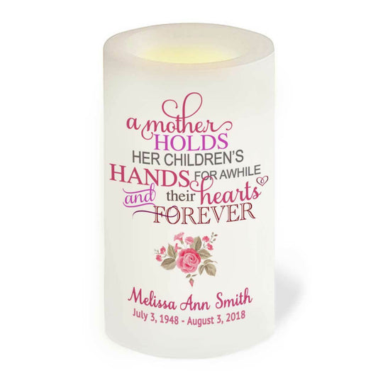 Mothers Personalized Flameless LED Memorial Candle.