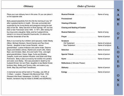 Allegro 4-Sided Graduated Funeral Program Template (Changeable Color).