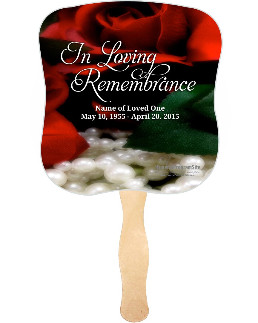 Elegance Cardstock Memorial Fan With Wooden Handle (Pack of 10).