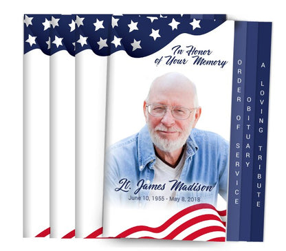 Spangled 8-Sided Graduated Funeral Program Design & Print (Pack 50).
