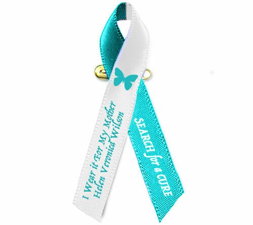 Cervical Ribbon Cervical Cancer Ribbon |Teal White Cancer Ribbon โ Funeral Program-Site ...