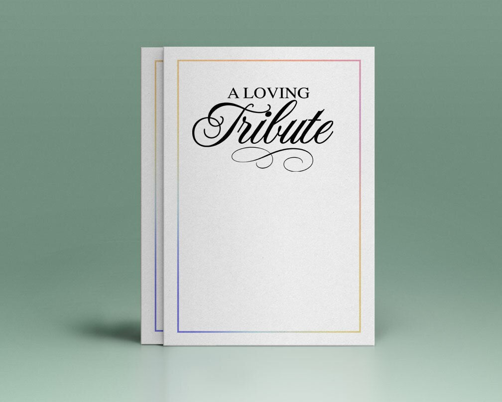 A Loving Tribute Funeral Program Title.